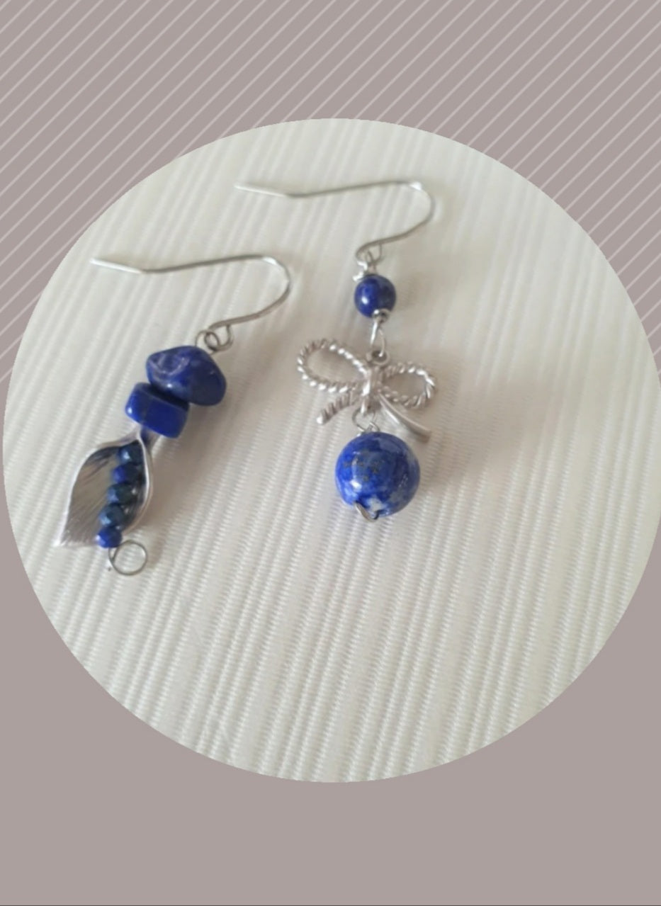 Asymmetrical Earrings - Gemstones (Product ref: E020)
