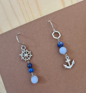 Asymmetrical Earrings - Gemstones (Product ref: E169)