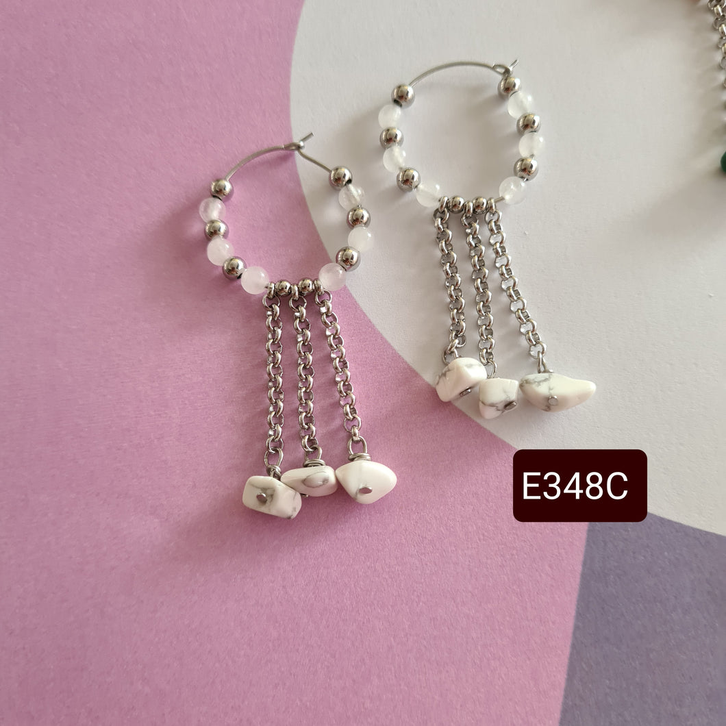 Hoop Earrings - Gemstones (Product ref: E348)