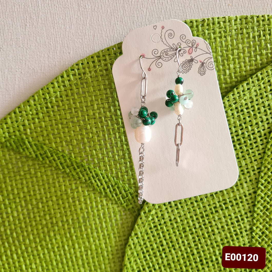 Asymmetrical Earrings - Gemstones (Product ref: E00120)