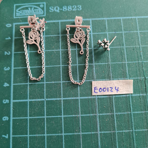 Steel Earrings -Front Back Earrings - (Product ref: E00124)