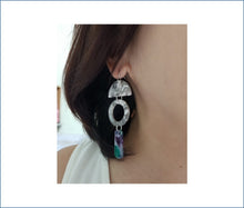 Load image into Gallery viewer, Asymmetrical Earrings - Resin / Acetate (Product ref: E040)
