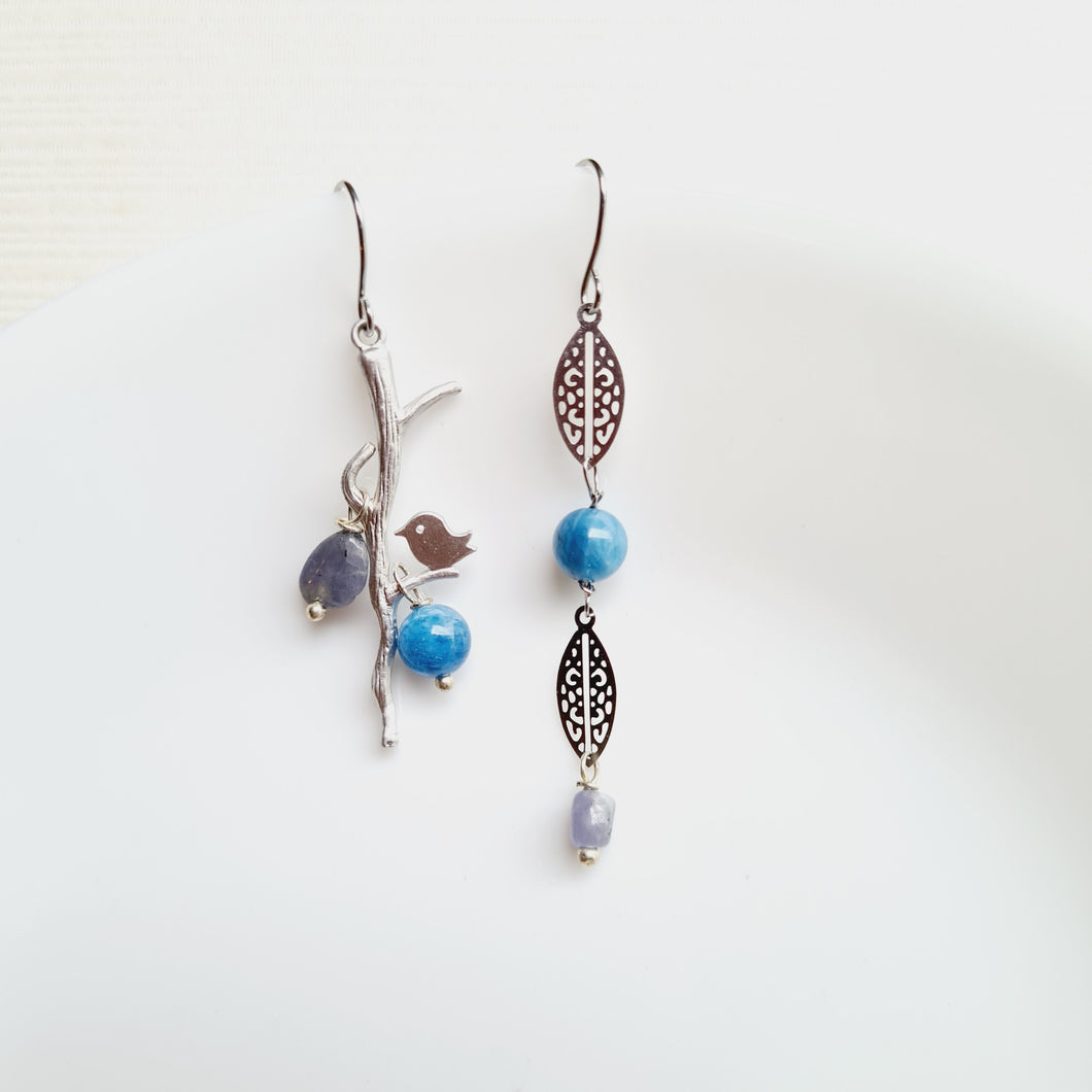 Asymmetrical Earrings - Gemstones (Product ref: E017)