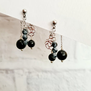 Front Back Earrings - Gemstones (Product ref: E023)