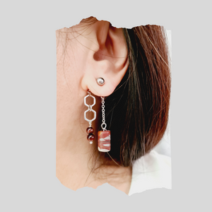 Front Back Earrings - Gemstones (Product ref: E024)