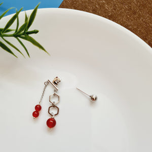 Front Back Earrings - Gemstones (Product ref: E025Scr)