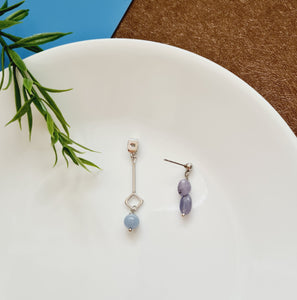 Front Back Earrings - Gemstones (Product ref: E026)