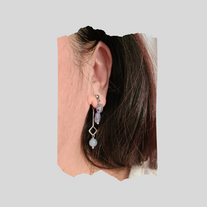 Front Back Earrings - Gemstones (Product ref: E026)