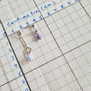 Front Back Earrings - Gemstones (Product ref: E026)