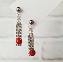 Load image into Gallery viewer, Steel Earrings -Front Back Earrings with Gemstones (Product ref: E030)
