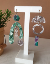 Load image into Gallery viewer, Asymmetrical Earrings - Resin / Acetate (Product ref: E040)
