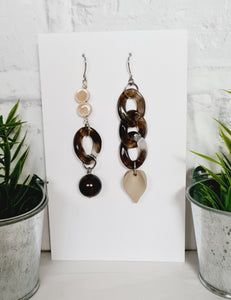 Asymmetrical Earrings - Resin / Acetate (Product ref: E042)