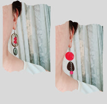 Load image into Gallery viewer, Asymmetrical Earrings - Resin / Acetate (Product ref: E043)
