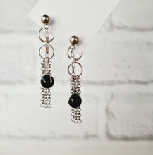 Load image into Gallery viewer, Steel Earrings -Front Back Earrings with Gemstones (Product ref: E048)
