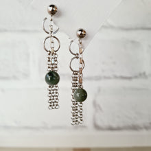 Load image into Gallery viewer, Steel Earrings -Front Back Earrings with Gemstones (Product ref: E049)
