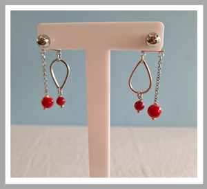 Front Back Earrings - Gemstones (Product ref: E051)