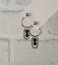 Load image into Gallery viewer, Steel Earrings -Front Back Earrings with Gemstones (Product ref: E055-S)
