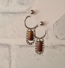 Load image into Gallery viewer, Steel Earrings -Front Back Earrings with Gemstones (Product ref: E056-S)
