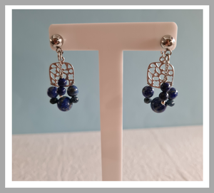 Front Back Earrings - Gemstones (Product ref: E058)