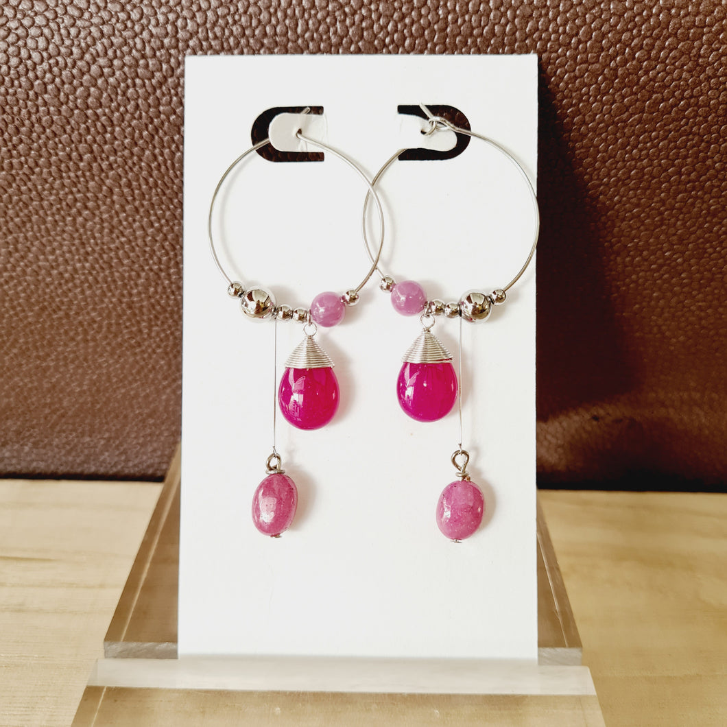 Hoop Earrings - Gemstones (Product ref: E129)