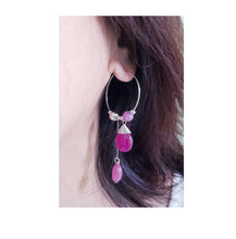 Load image into Gallery viewer, Hoop Earrings - Gemstones (Product ref: E129)
