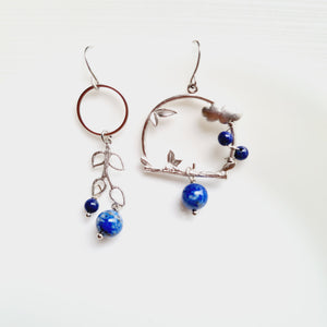 Asymmetrical Earrings - Gemstones (Product ref: E170)