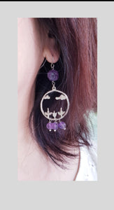 Asymmetrical Earrings - Gemstones (Product ref: E171)