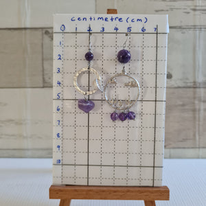 Asymmetrical Earrings - Gemstones (Product ref: E171)