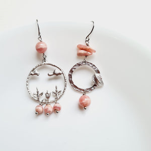 Asymmetrical Earrings - Gemstones (Product ref: E172)