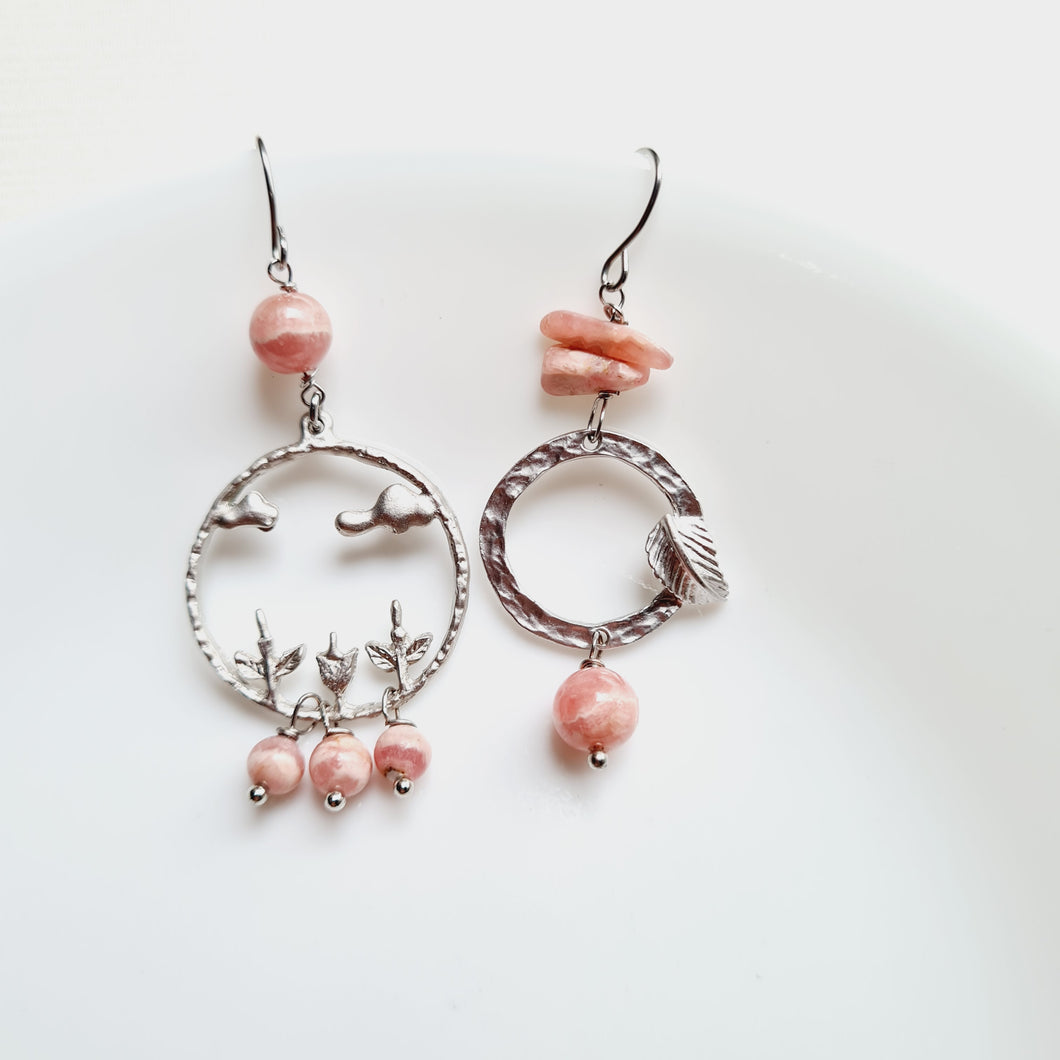 Asymmetrical Earrings - Gemstones (Product ref: E172)
