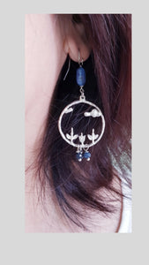 Asymmetrical Earrings - Gemstones (Product ref: E173)