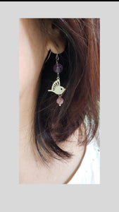 Asymmetrical Earrings - Gemstones (Product ref: E174)