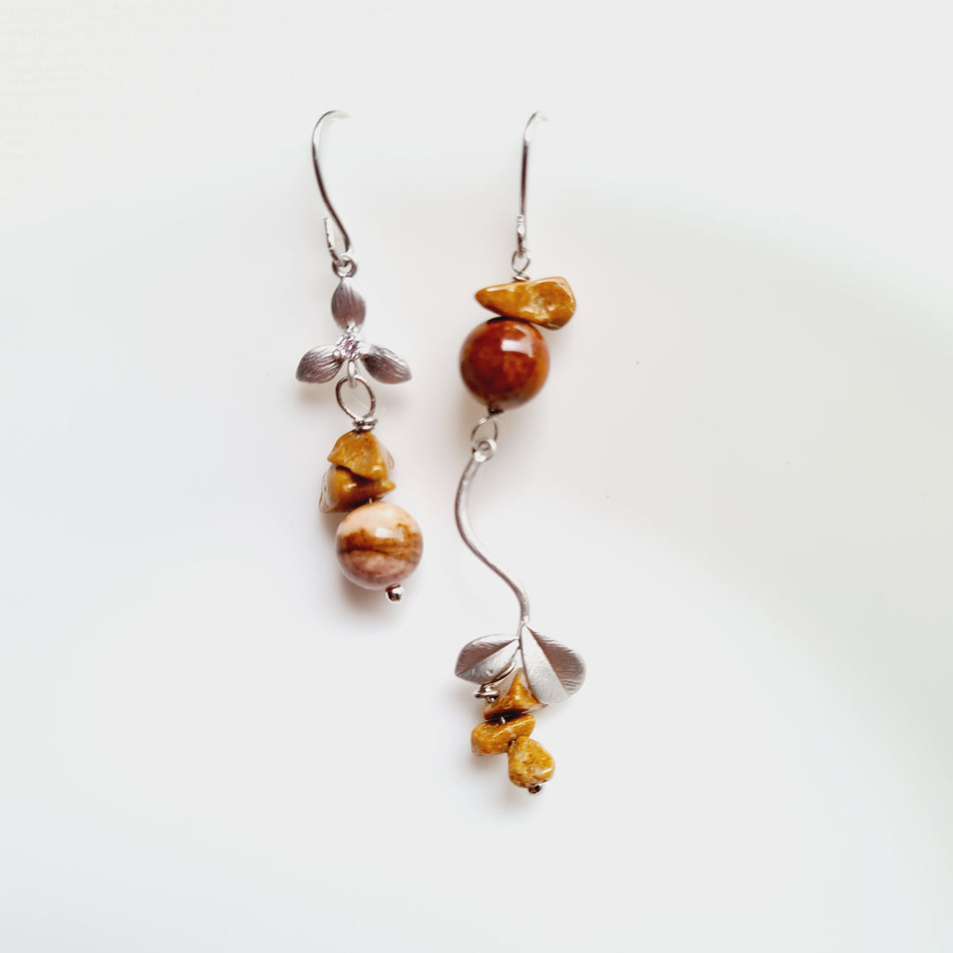 Asymmetrical Earrings - Gemstones (Product ref: E181)