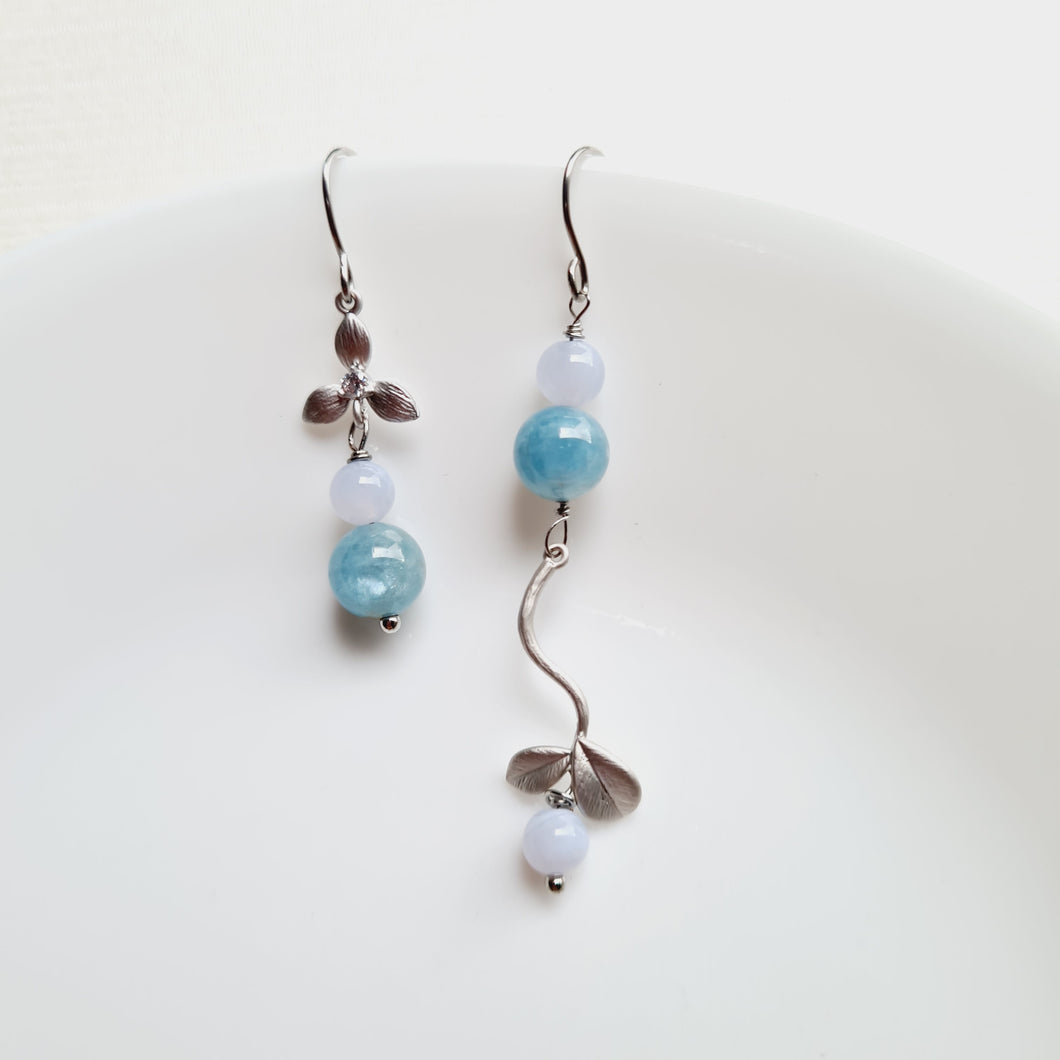 Asymmetrical Earrings - Gemstones (Product ref: E184)