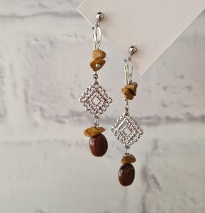 Front Back Earrings - Gemstones (Product ref: E195)