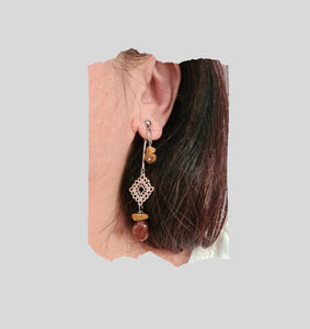 Front Back Earrings - Gemstones (Product ref: E195)