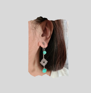 Front Back Earrings - Gemstones (Product ref: E196)