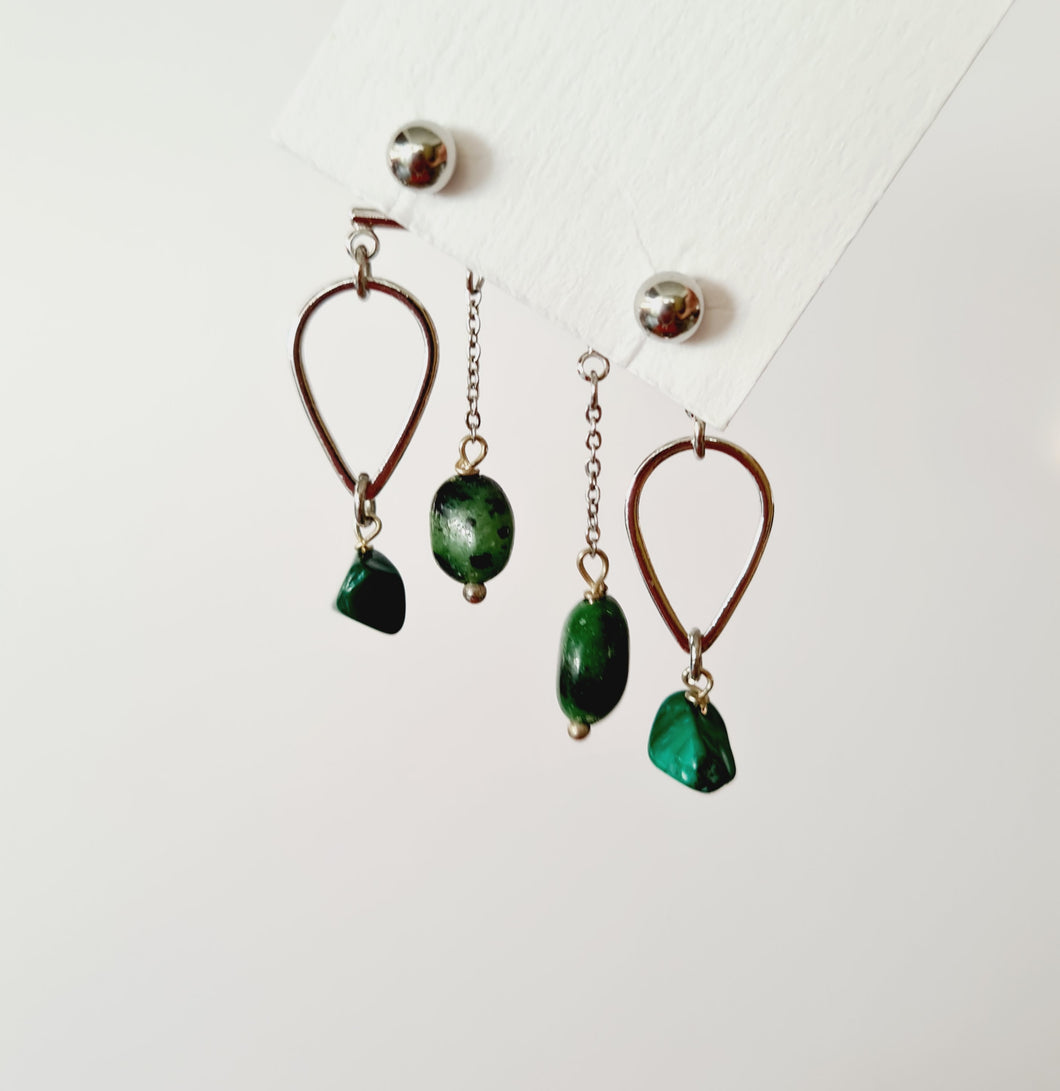 Front Back Earrings - Gemstones (Product ref: E197)