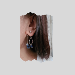 Front Back Earrings - Gemstones (Product ref: E198Scr)