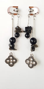 Front Back Earrings - Gemstones (Product ref: E201)