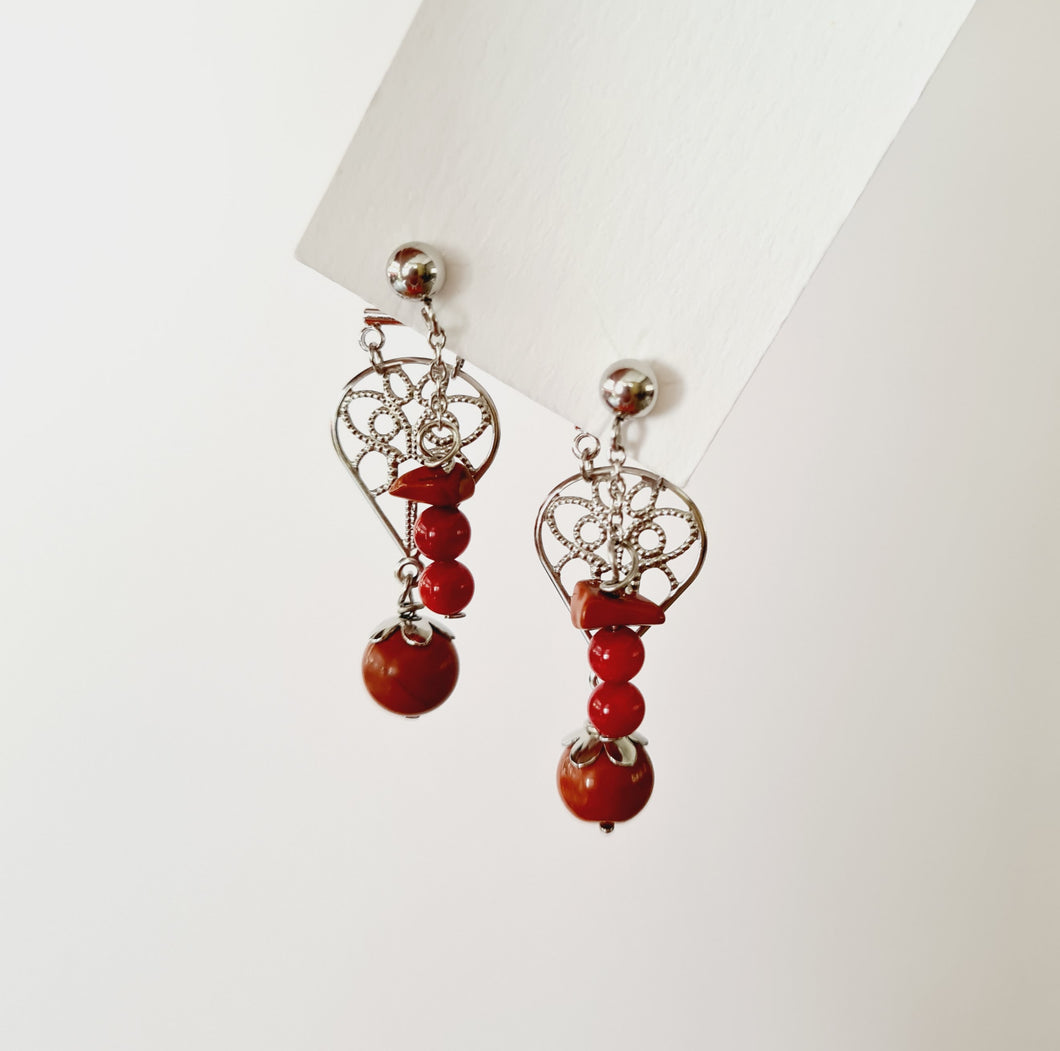 Front Back Earrings - Gemstones (Product ref: E202)