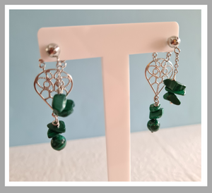 Front Back Earrings - Gemstones (Product ref: E205)