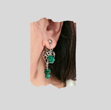 Load image into Gallery viewer, Front Back Earrings - Gemstones (Product ref: E205)
