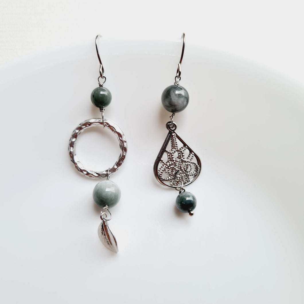 Asymmetrical Earrings - Gemstones (Product ref: E208-S)