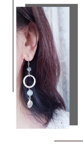 Asymmetrical Earrings - Gemstones (Product ref: E208-S)