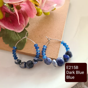 Hoop Earrings - Gemstones (Product ref: E215)