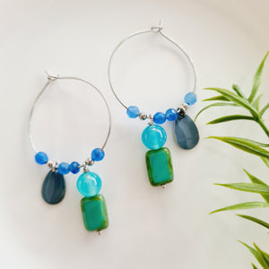 Hoop Earrings - Glass /Ceramic  (Product ref: E226)