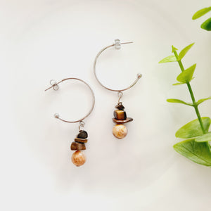 Hoop Earrings - Gemstones (Product ref: E264)