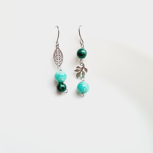 Asymmetrical Earrings - Gemstones (Product ref: E317)