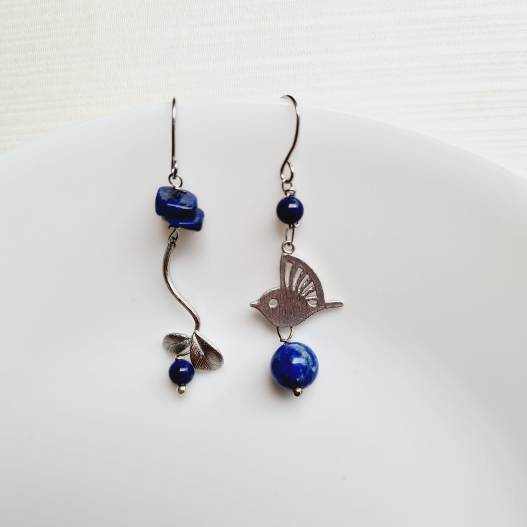 Asymmetrical Earrings - Gemstones (Product ref: E321)